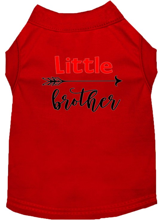 Little Brother Screen Print Dog Shirt Red XXXL